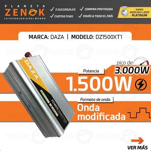 Imagen 2 de 10 de Inversor 12v A 220v Conversor Auto Transformador Inverter