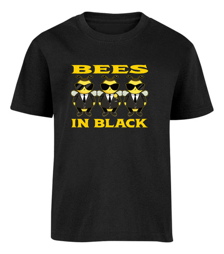 Playera Manga Corta Bees In Black - Abejas De Negro