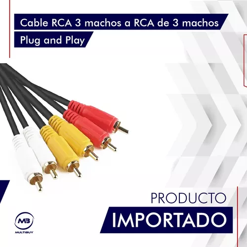 Cable Rca Rca Audio Video Macho Macho 5 Metros 3x3 Fichas