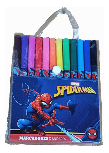 Marcadores X 12 Spiderman Marvel Originales