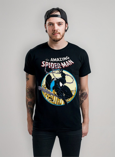 Playera Amazing Spiderman 300 Simbionte Venom 25th Negra