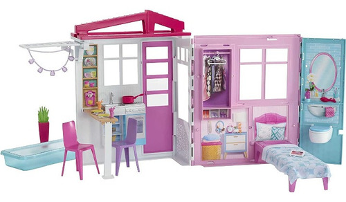 Barbie Casa De Muñecas Portátil 60 Cm, Piscina 2m