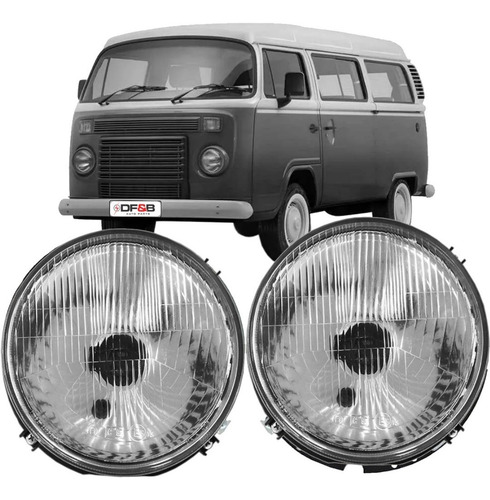 Imagem 2 de 8 de Farol Kombi 74 A 94 Fusca Até 2013 Lente Vidro