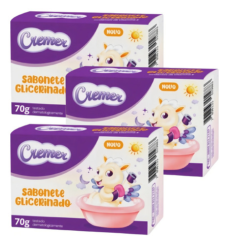 Sabonete Em Barra Cremer 70g Glicerinado - 3 Unidade Wxz