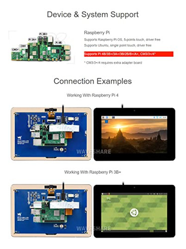Pantalla Táctil Capacitiva Waveshare De 8 Pulgadas Compatibl