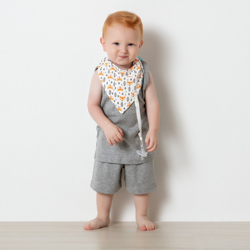 Imagem 2 de 8 de Bandana Bebe Menino Menina C/ Prendedor Chupeta Envio 24h