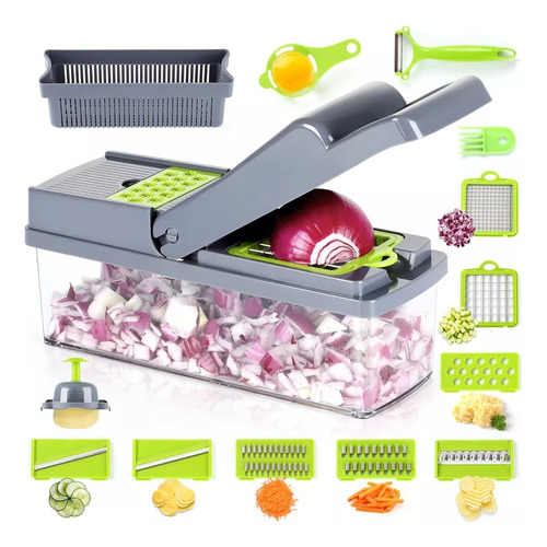 Kit De Picador De Verduras Rallador 10 In 1 Cortador Verde