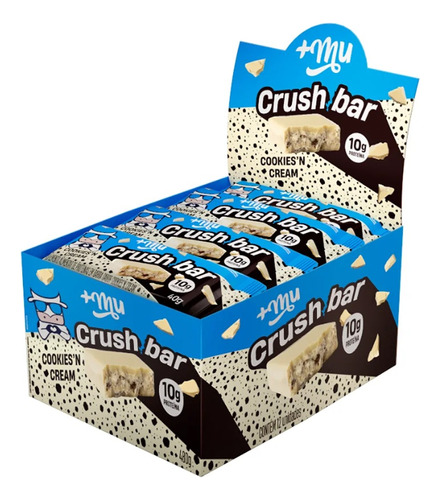 Barra Mais Mu Crushbar Cookies'n Cream 40g Display 12un