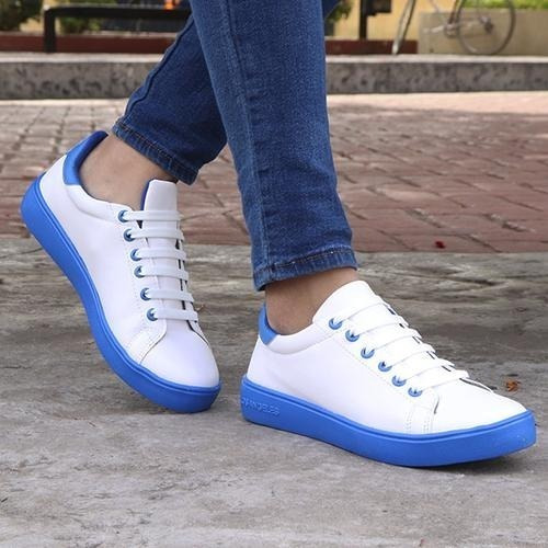 Tenis Casuales Para Dama Pop Sneakers Azul/blanco