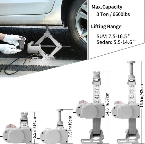 Gato Hidraulico Electrico Con Llave De Impacto Kit
