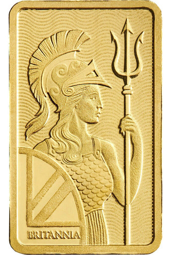 Robmar-moneda Britania Rectangular De 1 G.24 K.oro Sellada