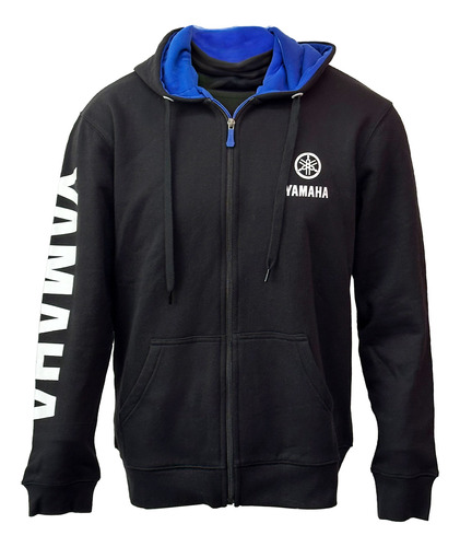 Polerón De Hombre Manga Larga Yamaha Full Zipper Negro