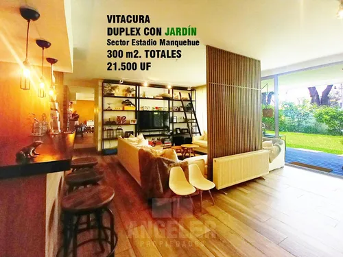 Duplex Con Jardín Y Gran Sala En Piso 1 * 3d/4b En Vitacura