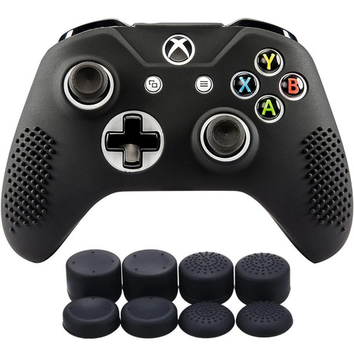 Funda Silicon Xbox One S Negro + Grips Profesionales Gratis