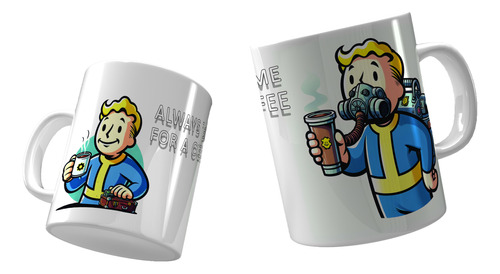 Taza Vault Boy Fallout Coffee Regalo Coleccion Con Portavaso