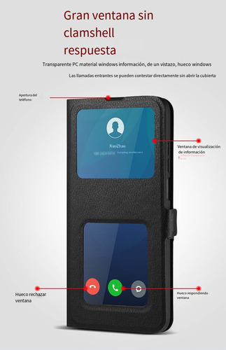 Funda De Piel Para Vivo X20 Plus/x21/x23 Con 2 Ventanas De Visualización Y Función Atril