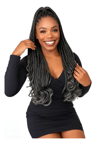 Cabelo French Curl Fulani P\ Tranças Onduladas 400gr Braid Ombre Grey