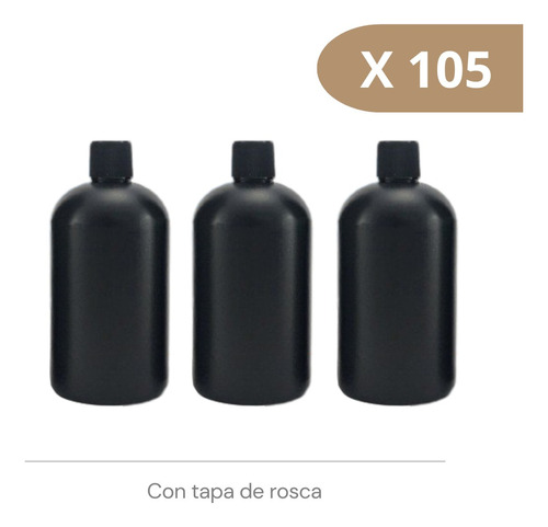 Envase Plástico Negro 500 Cc Con Tapa  - 105 Unidades