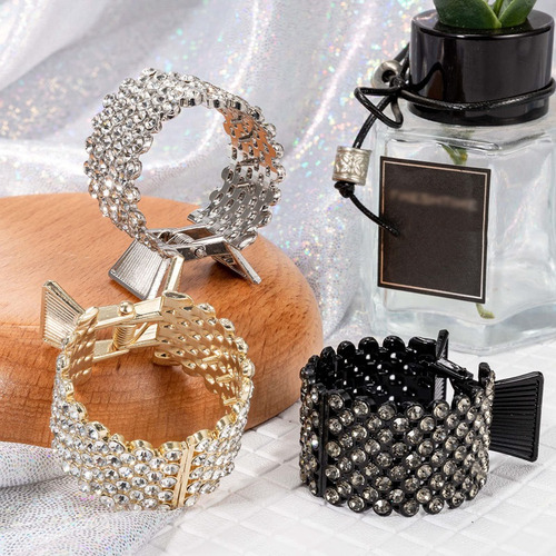 3 Clipes De Strass Para Garras De Cabelo Para Rabo De Cavalo