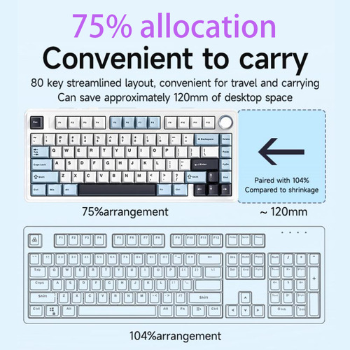 Teclado Mecánico Inalámbrico Aula F75 Estructura De Juntas