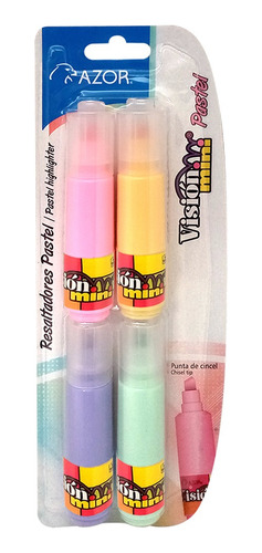 Resaltadores Vision Mini Pastel Surtido Azor 1 Pza