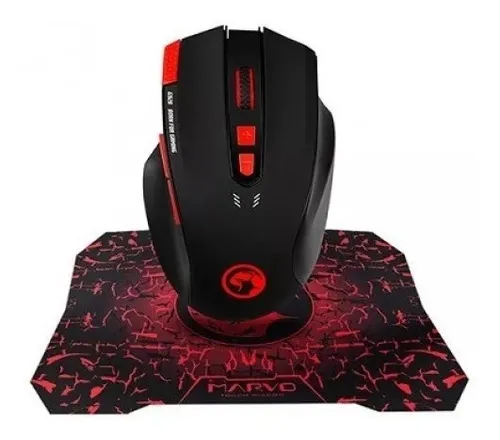 Combo Gamer Mouse + Pad Marvo G928 + G17 Led 3200 Dpi