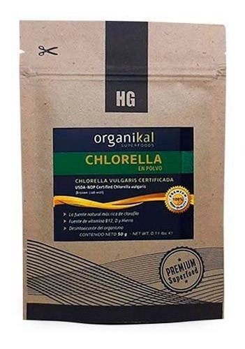 4 Organikal Chlorella Polvo Antioxidante Micro Alga Vit B12