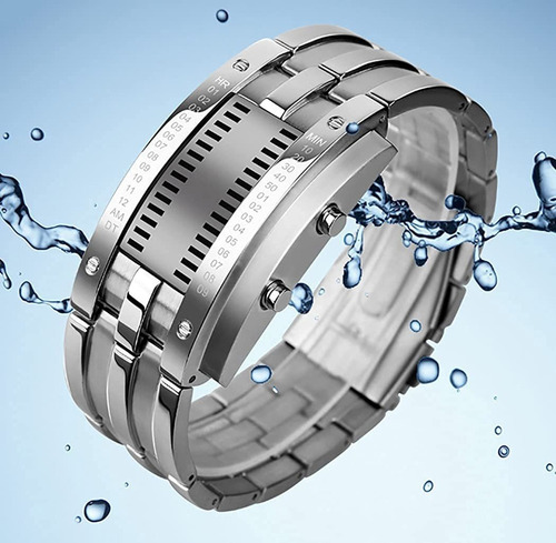- Reloj Electrónico Binario Con Luz Led Azul For Hombre