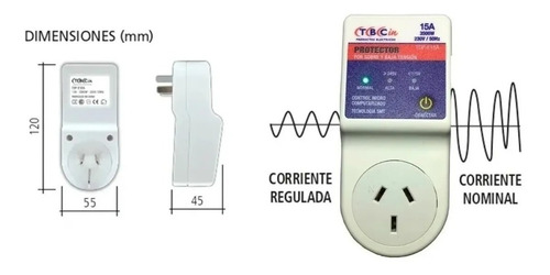 Imagen 3 de 9 de Protector Alta Baja Tensión 20a 4500w Aire Heladera Tv Tbcin