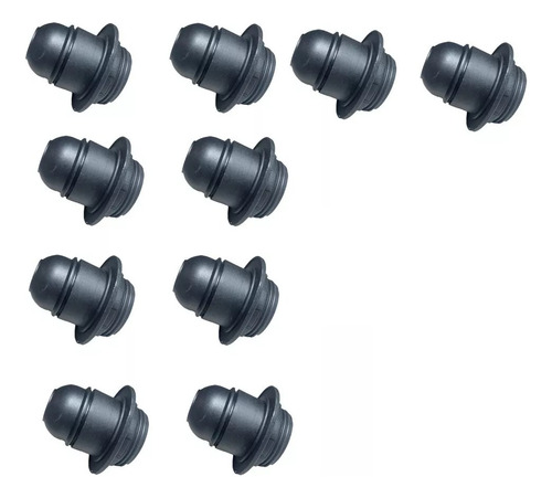 Pack 10 Portalamparas Soquete Negro Con Anillo E27 Tornillos