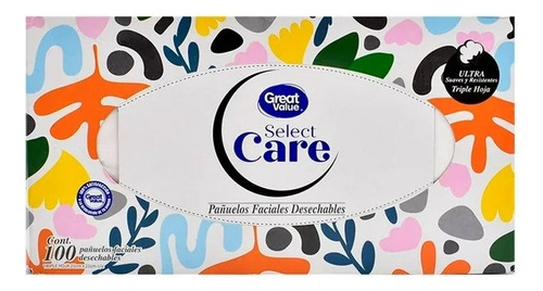 Pañuelos Faciales Great Value Select Care Desechables 100 Pz