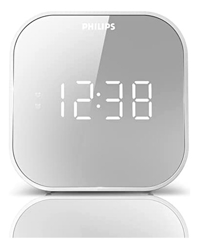 Radio Reloj Despertador Philips Pantalla Led Digital Premium Color Blanco