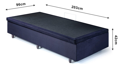 Box Baú 96x203x34 Cm Abertura Lateral Suede Preto
