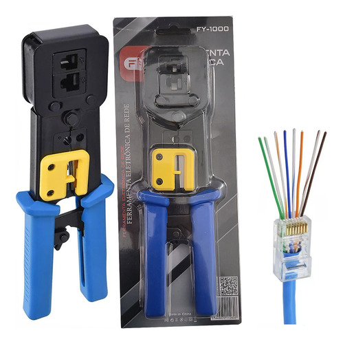 Crimpador Rj45 Rj12 Rj11 Ethernet Cabo Rede Conector Vazado