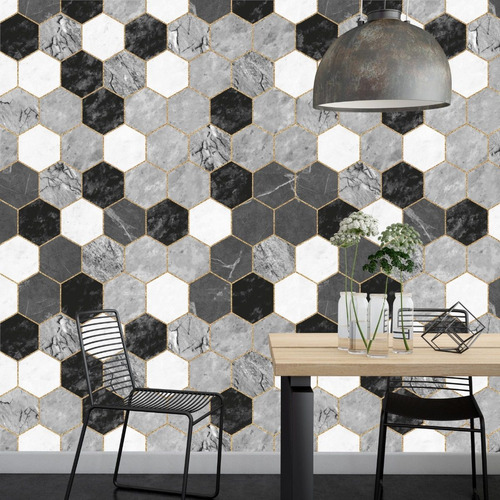 Vinilos Decorativos Pared Marmol Hexagonos