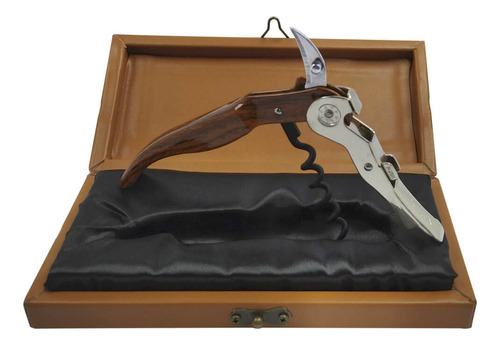 Saca-rolha Pulltex Clickcut Wood Transfer Cor Marrom