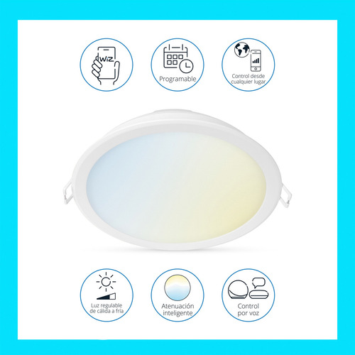 Imagen 4 de 8 de Wiz Downlight Inteligente 24w Luz Cálida Y Fría Wi-fi X2 Un.