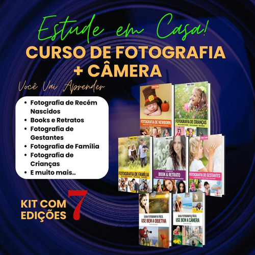 Curso De Fotografia Iniciante Kit Com 7 Edições