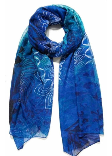 & Pañuelo Azul Nuevo Desigual Con Envío Gratis