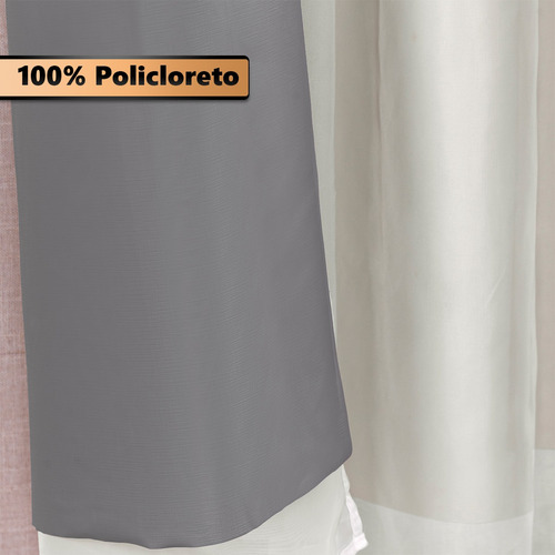 Cortina Blackout / Blecaute Para Cozinha/ 2,20x1,40 Com Voil Cor Cortina Bege