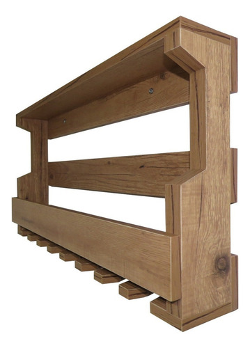 Bar Adega De Parede Madeira Mdf Para Copos Garrafas E Taças Cor Amadeirado