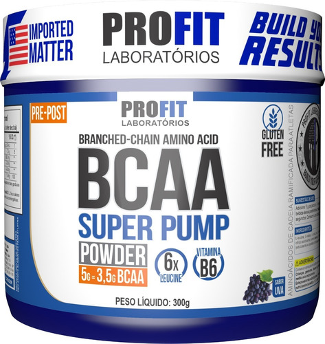 Bcaa 6:1:1 Em Pó Super Pump 300g - Profit Labs