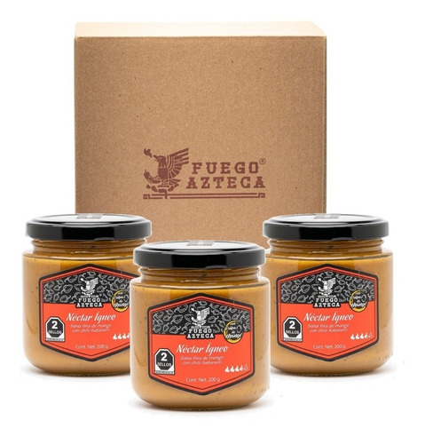 Fuego Azteca - Néctar Ígneo 3-pack Salsa Gourmet De Mango