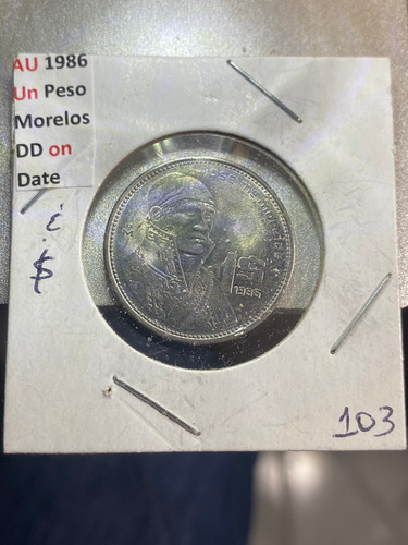 Peso Morelos 1986 C/errores D Acuñación Vea Descripcion #103