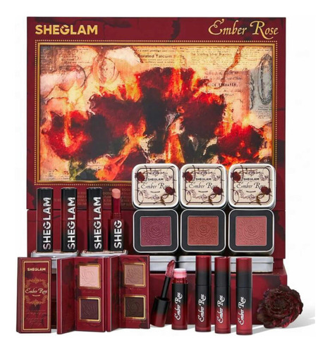 Sheglam Ember Rose, Set De Maquillaje, Rosa, Rosas, Rojo.