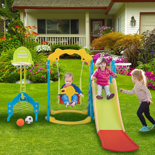 Juego De Tobogán Y Columpio Para Niños 6 En 1, 1-8 Años. 03