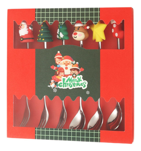 Juego De Cuchara Y Tenedor Navideños, Vajilla De Plata