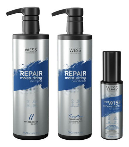 Kit Wess Repair Sh 500ml + Cond 500ml + We Wish 50ml