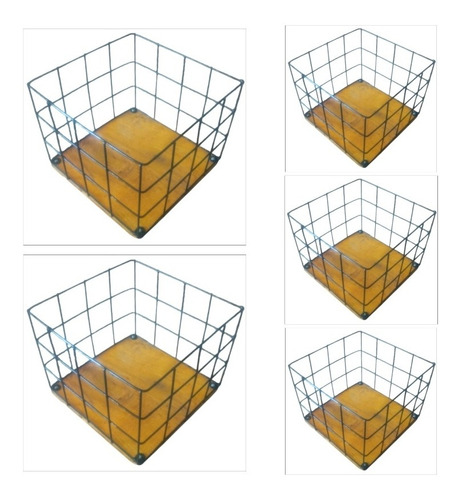 Canasto Organizador De Hierro Y Madera (combo × 5 U.)