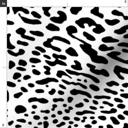 Tela De Leopardo, Negro, Blanco, Estampado De Anim...